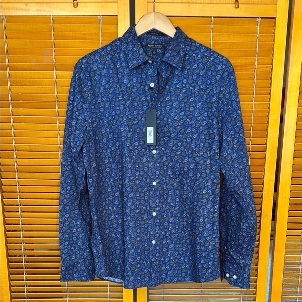 Banana Republic Blue Floral Men's Shirt